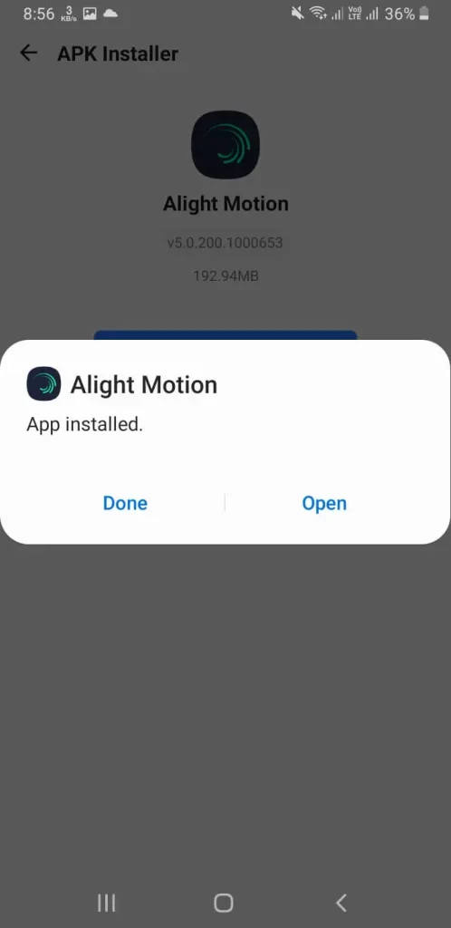 alight motion install step 4